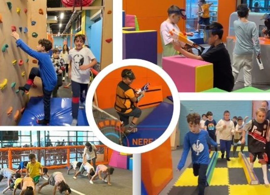Parkour-themed kids birthday party at HerYerParkour