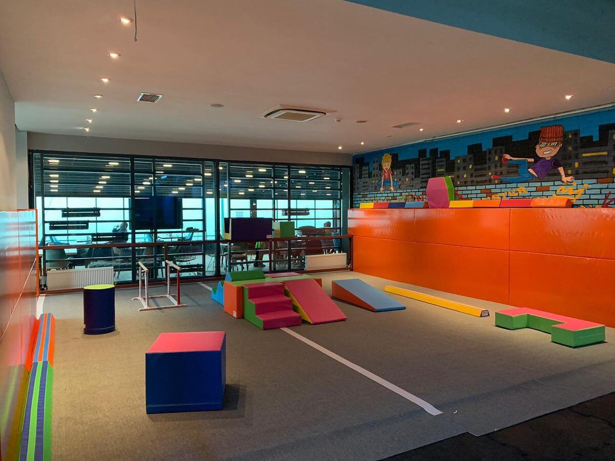 Istanbul gymnastics gym with foam pit and air track equipment
